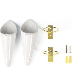 Brand New set of 2 ceramic wall plant holders